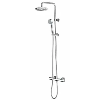 Bossini Elios Душевая стойка: смеситель, ручной и верхний душ, 1 вид струи, шланг, цвет: chrome L10009.030