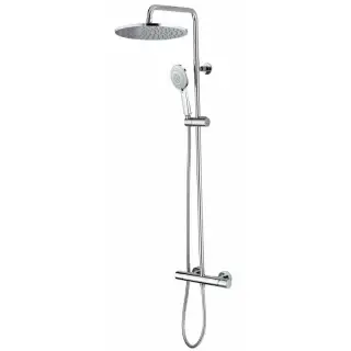 Bossini Cosmo Душевая стойка: смеситель, ручной и верхний душ, 2 вида струи, шланг, цвет: chrome L10012.030