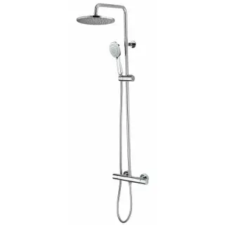 Bossini Cosmo Душевая стойка: смеситель, ручной и верхний душ, 2 вида струи, шланг, цвет: chrome L10014.030