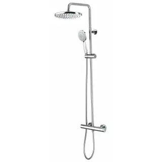 Bossini Oki Душевая стойка: смеситель, ручной и верхний душ, 2 вида струи, шланг, цвет: chrome L10007.030