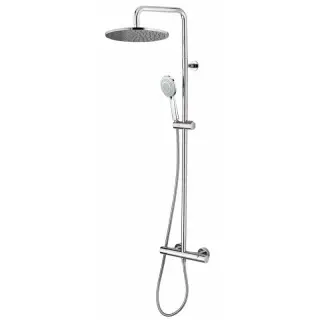 Bossini Cosmo Душевая стойка: смеситель, ручной и верхний душ, 2 вида струи, шланг, цвет: chrome L20004.030