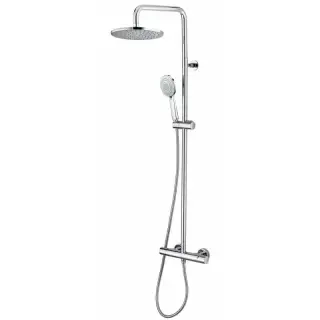 Bossini Cosmo Душевая стойка: смеситель, ручной и верхний душ, 2 вида струи, шланг, цвет: chrome L20005.030