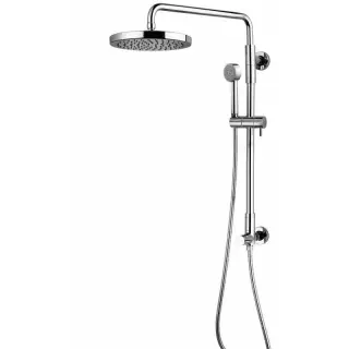 Bossini Gio Душевая стойка: смеситель, ручной и верхний душ, 1 вид струи, шланг, цвет: chrome L00965.030
