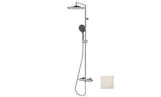 Bossini Apice Душевая стойка: смеситель, руч. и верхний душ, 2 вида струи, шланг, цвет: satin nickel L10506.094