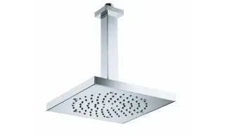 Bossini Cube Верхний душ 21x21 см, 1 вид струи, кронштейн потолочный 33,6 см, цвет: chrome H61720G.030