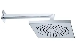 Bossini Cube Верхний душ 26x26 см, 1 вид струи, кронштейн настенный, цвет: chrome H60715G.030