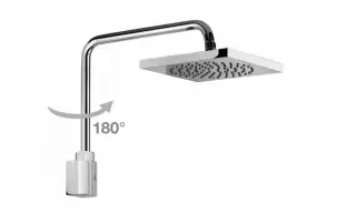 Bossini Cube Верхний душ 26x26 см, 1 вид струи, кронштейн настенный 34 см, цвет: chrome H59715.030