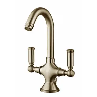 Bossini Liberty Смеситель для раковины на 1 отверстие, с донным клапаном, цвет: satin nickel Z001301.094
