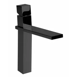 Bossini Cube Смеситель для раковины на 1 отверстие, высокий, с заглушкой 1/4, цвет: mat black Z004302.073