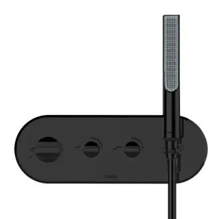 Bossini Apice Наружная часть терм. смесителя из стены на 2 потребителя, цвет: mat black Z00523.073