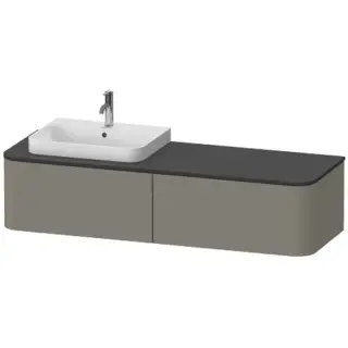 Duravit Happy D.2 Plus Тумба подв. 35,4x160xh55 cм, SX, цвет stone grey satin matt HP4934L9292