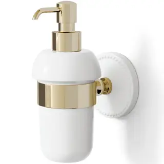Devon&Devon Dorothy Дозатор для жидкого мыла подвесной, керамическая колба, цвет: светлое золото DOR430OT