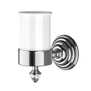 Devon&Devon Diamond Стакан керамический белый для зубных щеток, держатель цвет хром WHD503CRBI