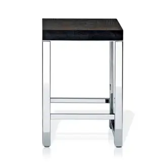 Decor Walther Wood HO Табурет 30x30xh44 см, цвет сталь полированная темный ясень 0926785