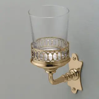 Devon&Devon Mayfair Стакан для зубных щеток подвесной, стеклянный прозрачный, цвет: золото DD113IN
