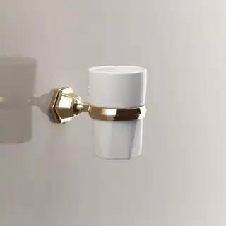 Devon&Devon Jubilee Стакан для зубных щеток подвесной, керамический, цвет: золото JB103OT