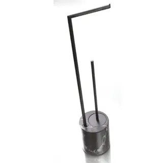 Bertocci Carrarino Напольная стойка с ершиком и бумагодержателем, цвет: черный мрамор 124 4420 0800