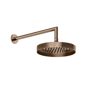 Gessi Anello Верхний душ 21,8 см 1 вид струи, кронштейн настенный 34,3 см, цвет: copper PVD 63448.030
