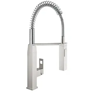 Grohe Eurocube Смеситель для кухни, гибкий и выдвижной излив, цвет: суперсталь 31395DC0