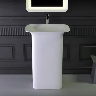 Knief Glam Раковина напольная 60х45х86h cм, K-Stone, выпуск в пол, цвет: белый матовый 0600-082-01