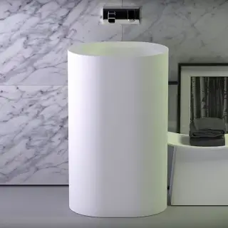 Knief Glow Раковина напольная 55х40х90h см, K-Stone, без перелива, цвет: белый матовый 0600-063-01