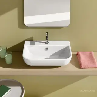 Catalano Comfort Раковина подвесная 60x45x18h см, 1 отв., с переливом, Cataglaze, цвет: белый глянц. 0720601001