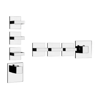Gessi Rettangolo Термостат для душа встраиваемый на 3 потребителя, внешняя часть, цвет: chrome 43216#031