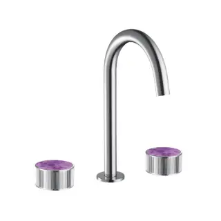Maier Bespoke Смеситель для раковины, на 3 отв., излив 14,2 см, цвет: хром/amethyst 82 005J CR R AM