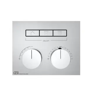 Gessi Hi-Fi Термостат для душа встраиваемый, 3 потребителя, запорный вентиль, цвет: chrome 63006#031