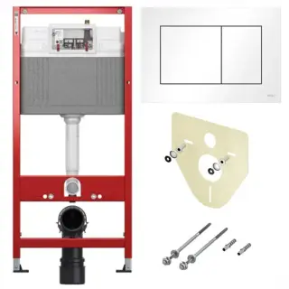 Tece Base Инсталляция для унитаза 4 в 1 с кнопкой смыва, креплением и шумоиз., цвет: белый 9400413
