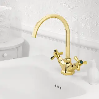 Stella Eccelsa Смеситель для раковины, на 1 отверстие, цвет: золото 24К EC 00005 AU00