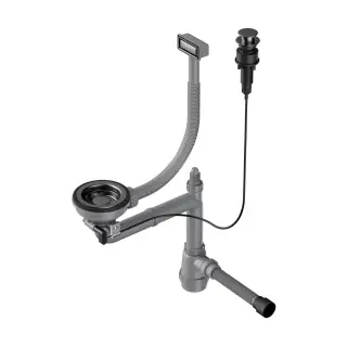 Omoikiri WK-1-A-GM Арматура для одночашевых моек с прямоуг. переливом цвет: вороненая сталь 4956470