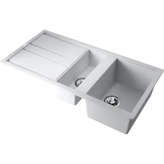 Omoikiri Kitagawa 100-2-WH Кухонная мойка Artceramic 100x51 см, цвет: белый 4993803