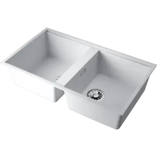 Omoikiri Kitagawa 83-2-U-WH Кухонная мойка Artceramic 83,6x48,8 см, цвет: белый 4993809