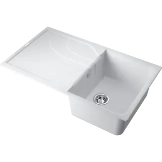 Omoikiri Yasugata 86-WH Кухонная мойка Tetogranit 86x50 см, цвет: белый 4993871