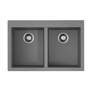 Omoikiri Bosen 80-2-GR Кухонная мойка Tetogranit 80x53 см, цвет: leningrad grey 4993569