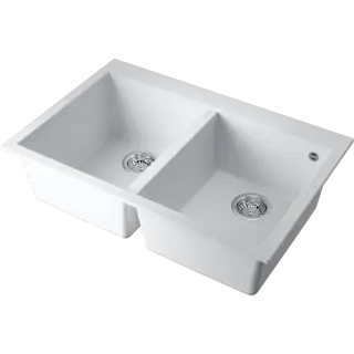 Omoikiri Bosen 80-2-WH Кухонная мойка Tetogranit 80x53 см, цвет: белый 4993839