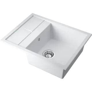 Omoikiri Sumi 65-WH Кухонная мойка Tetogranit 65x50 см, цвет: белый 4993673