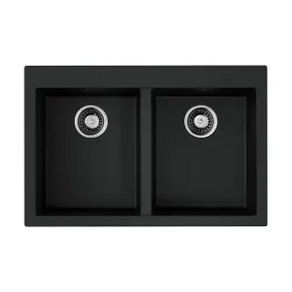 Omoikiri Bosen 80-2-BL Кухонная мойка Tetogranit 80x53 см, цвет: черный 4993836