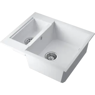 Omoikiri Sakaime 60-2-WH Кухонная мойка Tetogranit 60x50 см, цвет: белый 4993911