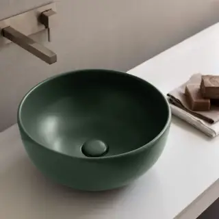 Cielo Shui Раковина накладная 40xh18 см, круглая, цвет: зеленый SHBA40MU