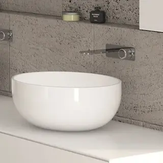 Cielo Shui Раковина накладная 40х18 см, круглая, без перелива, цвет: белый SHBA40