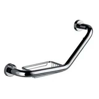 Emco Rondo2 Поручень изогнутый, с полочкой-решеткой, 41,3 cм, цвет хром 4571 001 00