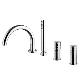 Fima Carlo Frattini Spillo Tech Смеситель на борт ванны, с душевым комплектом, цвет: хром F3044XCR