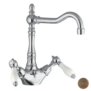 Fima Carlo Frattini Herend Смеситель на раковину, с донным клапаном, цвет: бронза античная F5411BR