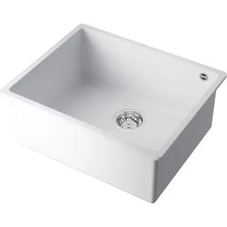 Omoikiri Bosen 54-U-WH Кухонная мойка Tetogranit 54x44 см, цвет: белый 4993164