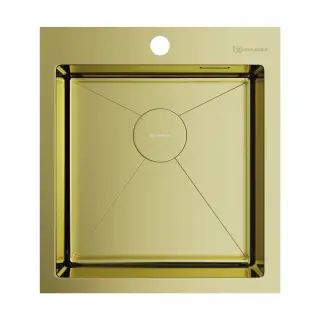 Omoikiri Akisame 46-LG Кухонная мойка нерж. сталь 51x46 см, цвет: светлое золото 4973081