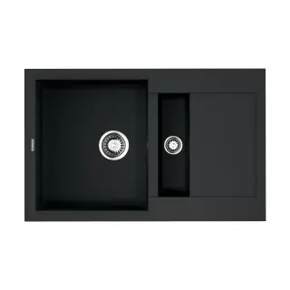 Omoikiri Sakaime 78-2-BL Кухонная мойка Tetogranit 78x50 см, цвет: черный 4993114