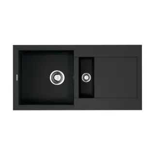 Omoikiri Sakaime 86-2-BL Кухонная мойка Tetogranit 86x46,5 см, цвет: черный 4993117
