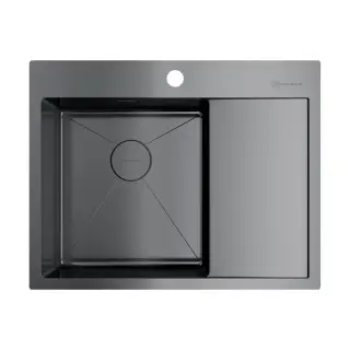 Omoikiri Akisame 65-L-GM Кухонная мойка нерж. сталь 65x51 см, цвет: вороненая сталь 4973097